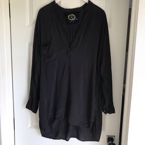 Blue life black long tunic dress /top